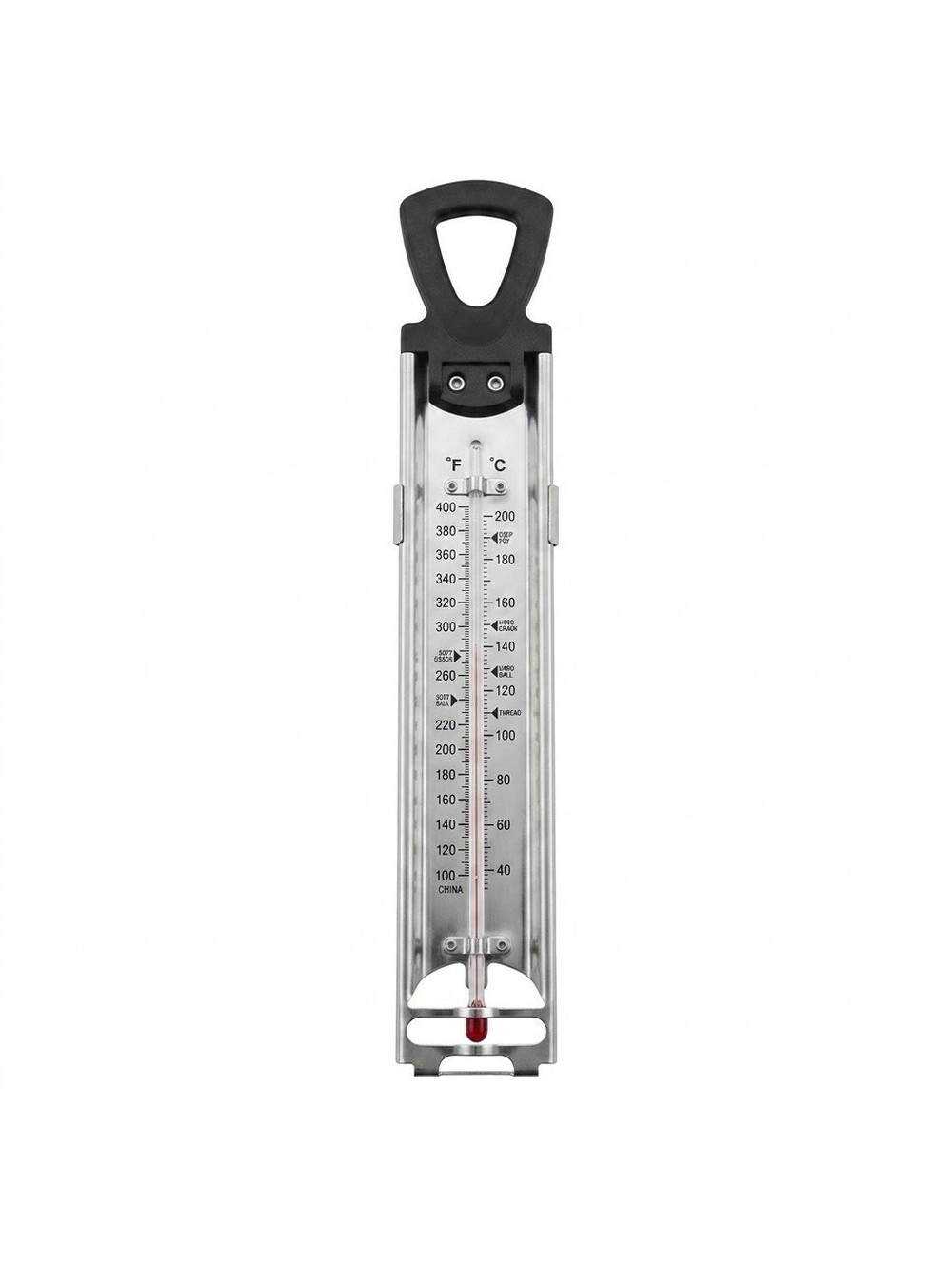 Stainless Steel Candy Deep Fry Thermometer Cooking Pot Clip 12 Inch Dual Scale